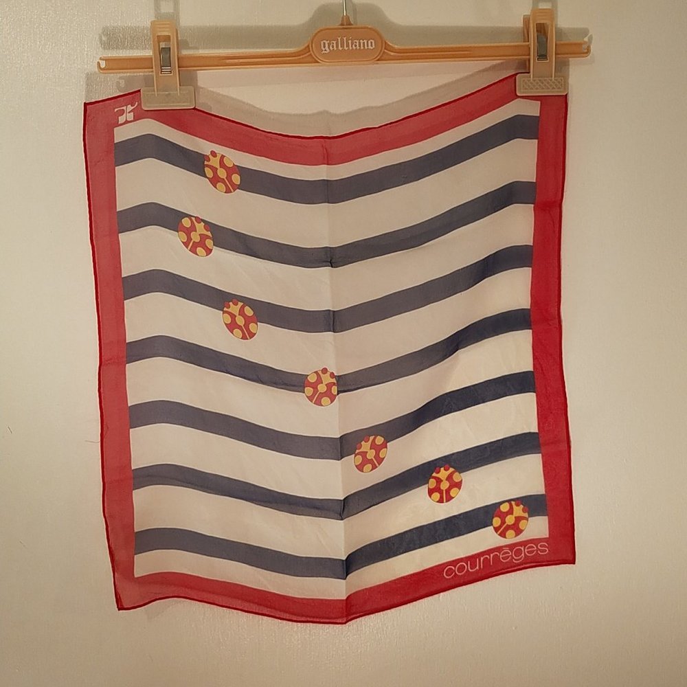 🐞Rare Courreges ladybug silk scarf🐞